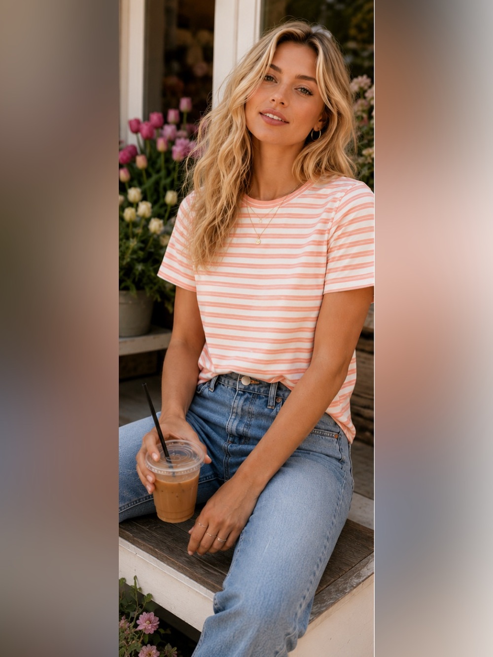 Coastal Grandma Cottagecore Soft Girl Casual Chic Striped Crew Neck Tee